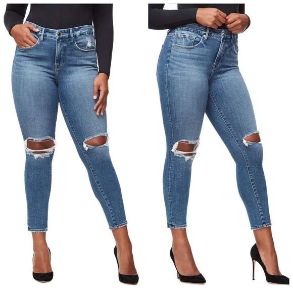 Good American Good Legs High Waist Crop Skinny Jeans Size 20 - Picture 1 of 11